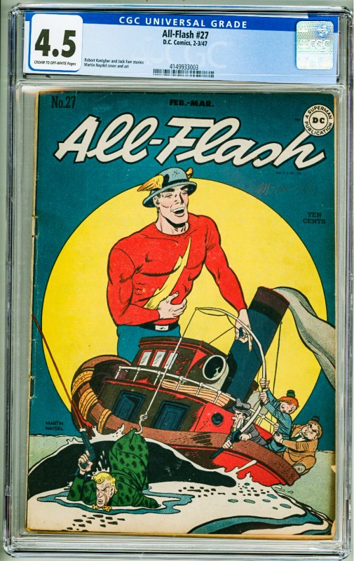 All-Flash Quarterly #27 (1947) CGC 4.5! Cream to OW Pages!