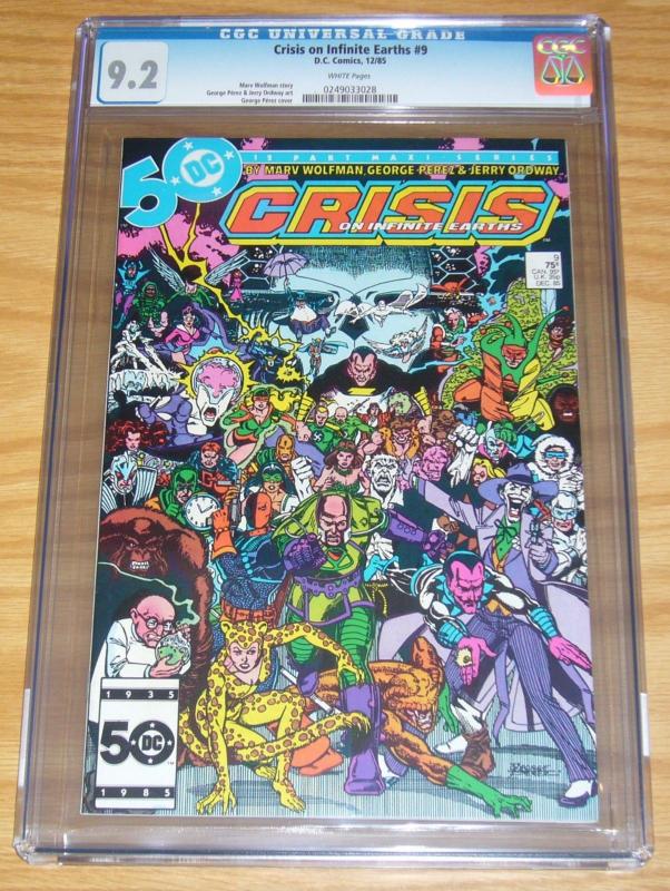 Crisis on Infinite Earths #9 CGC 9.2 marv wolfman - george perez - dc comics