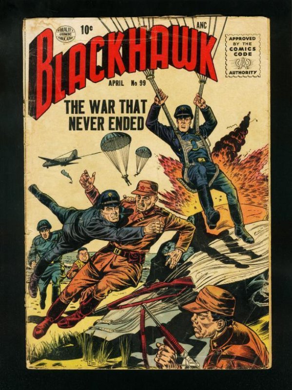BLACKHAWK COMICS #99 1956-PARACHUTE COVER-QUALITY COMICS-good G
