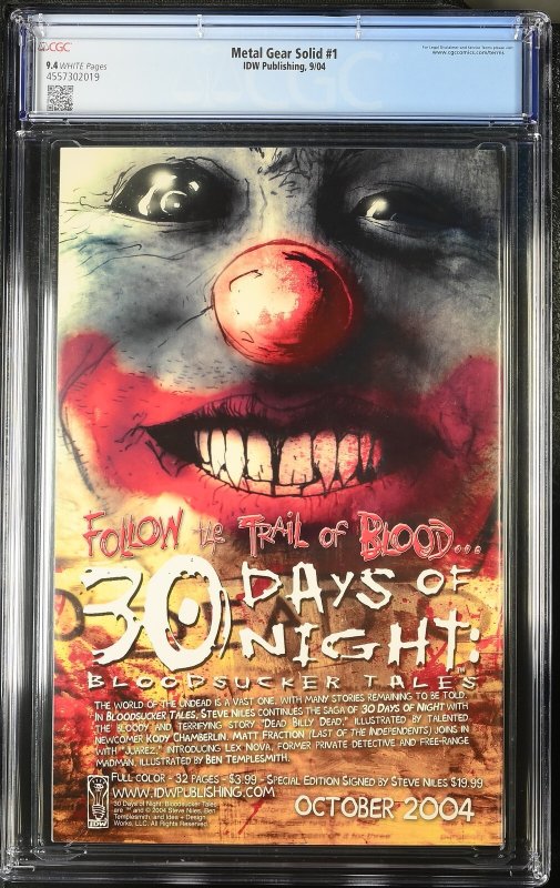 METAL GEAR SOLID #1 IDW COMICS 2004 ASHLEY WOOD MAIN COVER CGC 9.4 NM