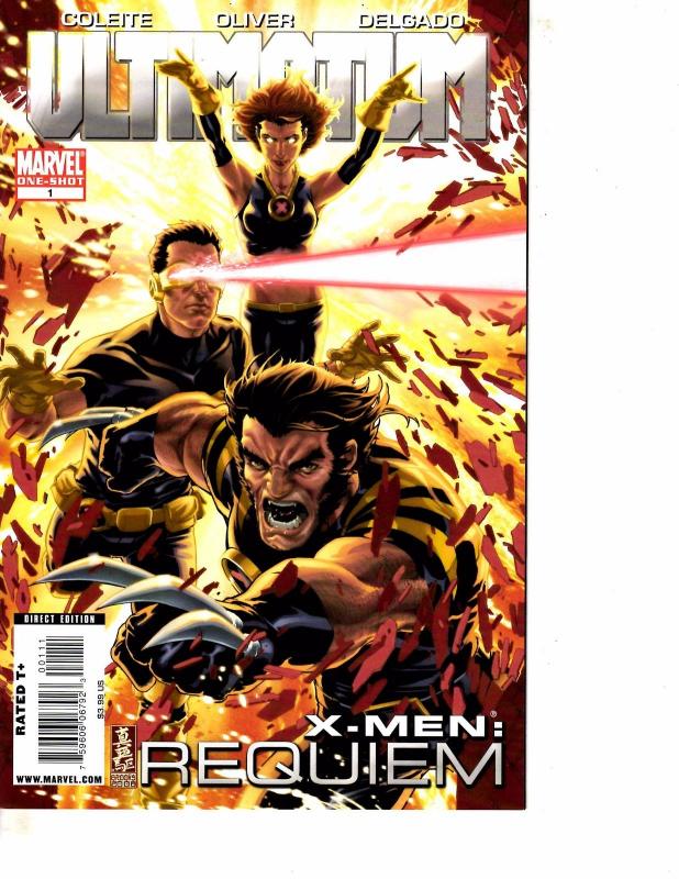 Lot Of 2 Marvel Comic Books Ultimatum Fantastic Four Requiem #1 X-Men #1 BF3