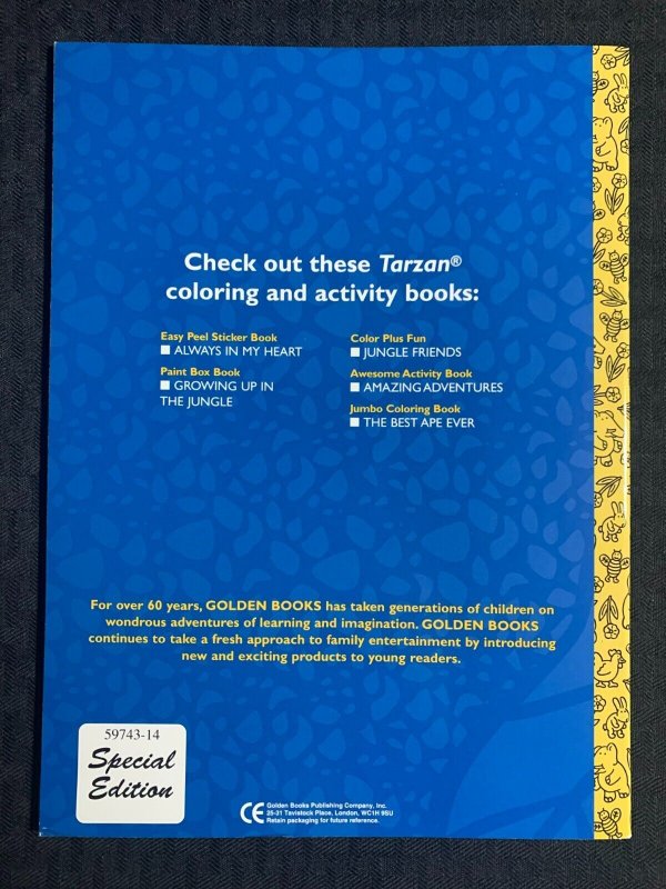 1999 TARZAN Swing Time Coloring Book VF 8.0 Golden / Disney