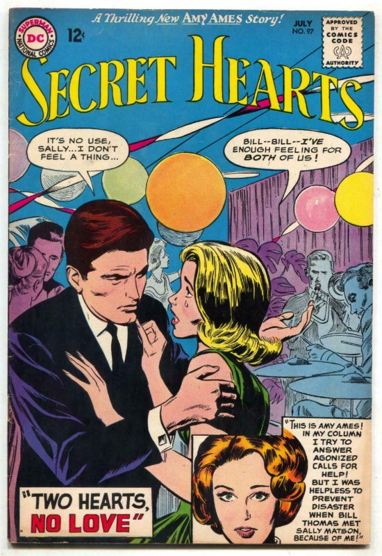 SECRET HEARTS #97 comic book-DC SILVER AGE ROMANCE fine 