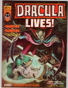 Dracula Lives #4 (1974) VAMPIRE vs VAMPIRE CLASSIC Marvel HOROR Magazine !!!!