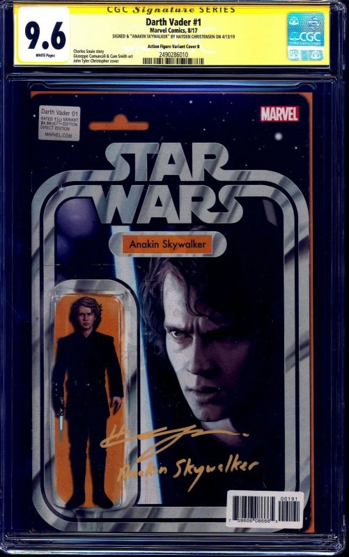 Darth Vader #1 ACTION FIGURE VARIANT CGC SS 9.6 signed Hayden Christensen ANAKIN