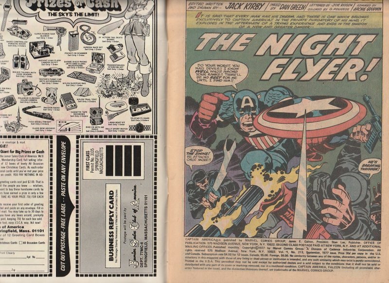 Captain America #213 (1977)   1st Night Flyer