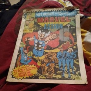 Marvel Action 1 UK Weekly Comic 1981 key First Issue Alan Davis Cover bronze age