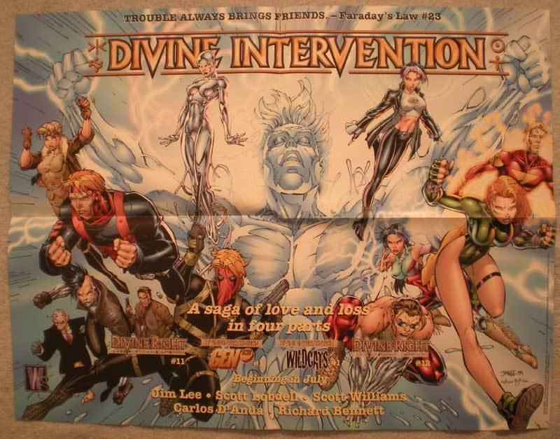DIVINE INTERVENTION Promo poster, Jim Lee, 1999, Unused, more Promos in store
