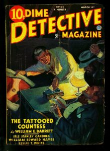Dime Detective Pulp 3/15/35- Tattooed Countess- Erle Stanley Gardner- VG