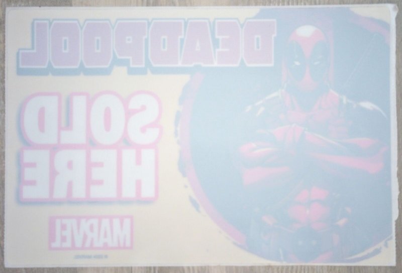 Deadpool Marvel Sold Here Window Cling 9x6 (2024) New [FP627]