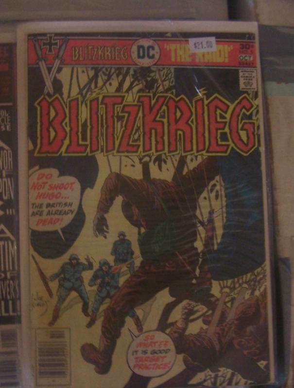 Blitzkrieg #5 (Sep-Oct 1976, DC) joe kubert art + war  LAST ISSUE
