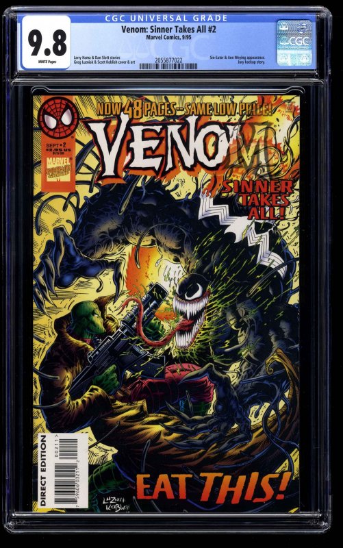 Venom: Sinner Takes All #2 CGC NM/M 9.8 White Pages 1st She-Venom!