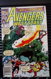 Avengers West Coast #54 newsstand Edition (1990)