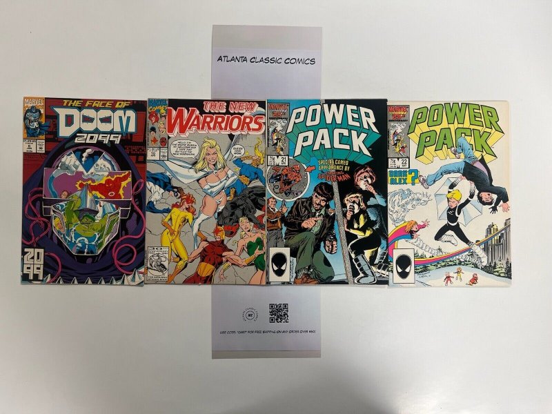 4 Marvel Comics Power Pack # 21 22+The New Warriors # 10+Doom 2099 # 6 80 JS30