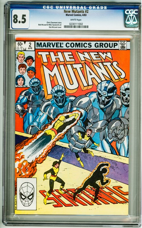 The New Mutants #2 Direct Edition (1983) CGC 8.5! White Pages!
