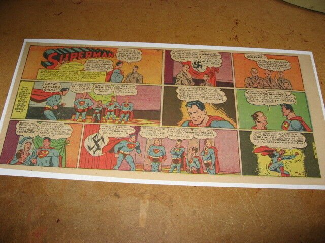 SUPERMAN COMIC PAGE 281 1945 HITLER GOERING NAZIS AS SUPERMAN NICE WOW