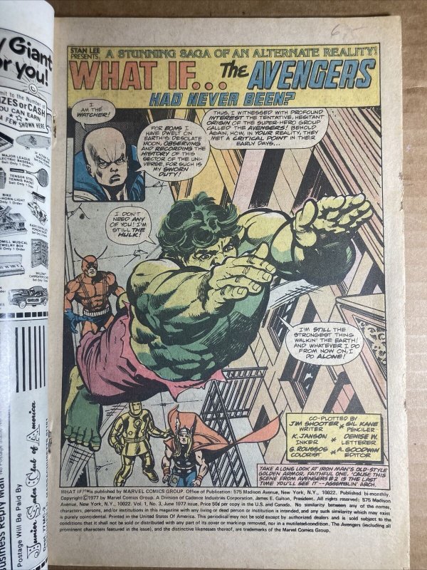 What If 3 Marvel 1977 VG- Avengers