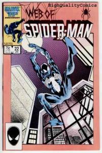 WEB of SPIDER-MAN #22, VF/NM, Black costume,Webbing,1985, more in our store