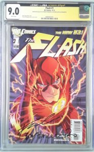 FLASH (2011) 1 CGC 9.0 SIGNED BUCCELLATO MANAPUL (SLAB GRADE)