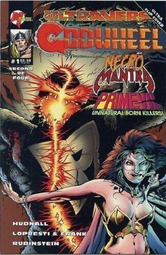 Godwheel #1 Flip Cover Malibu Comics January Jan 1995 (VFNM)