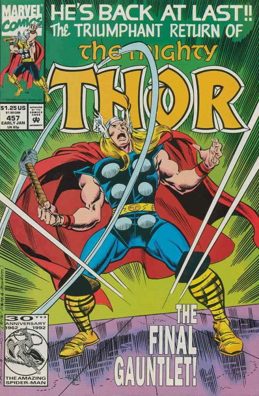 Thor #457 VF/NM; Marvel | save on shipping - details inside 