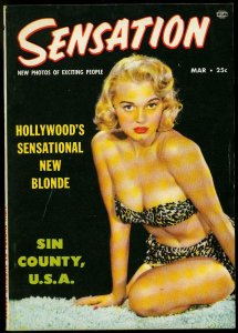 Sensation Magazine #2 March 1954- Mamie Van Doren Cheesecake- Marla English 