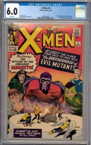 X-Men #4 (1964) CGC 6.0 FN WHITE PGS 1ST APPEARANCE SCARLET WITCH & QUICKSILVER