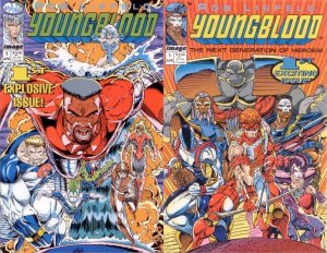 Youngblood #1 Rob Liefeld Flipbook: Variant Riptide in logo.