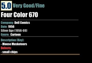 Mouse Musketeers Four Color 670 (1956) VG/FN 5.0 Dell Comics