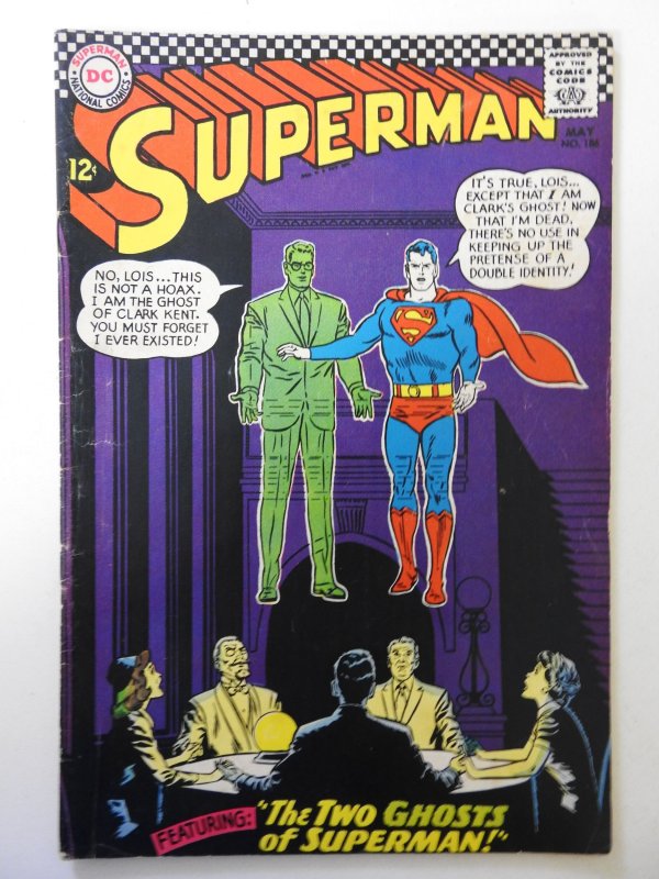 Superman #186 (1966) VG+ Condition