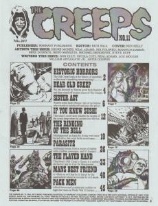 HOT OFF THE PRESS -THE CREEPS #11, A CREEPY, EERIE COMIC HORROR MAGAZINE.