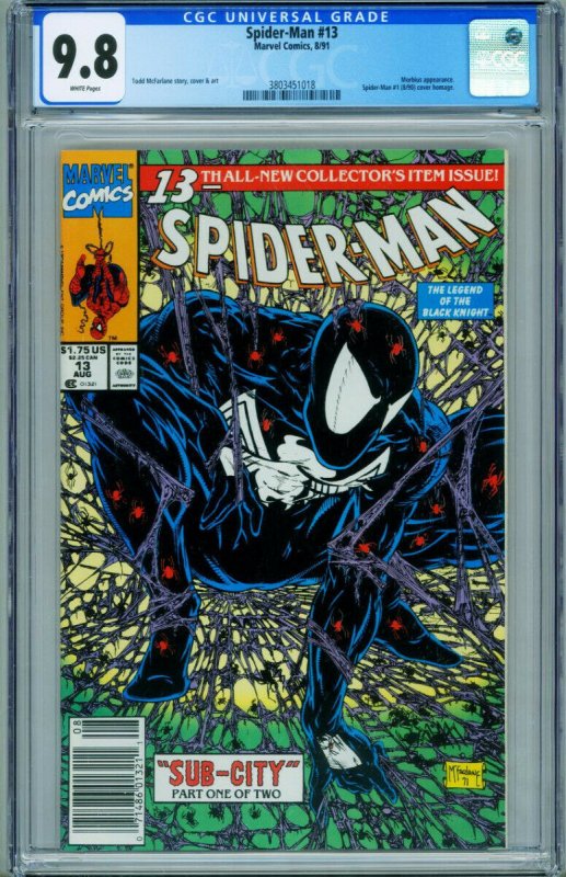 SPIDER-MAN #13 CGC 9.8 NEWSSTAND-comic book 3803451018