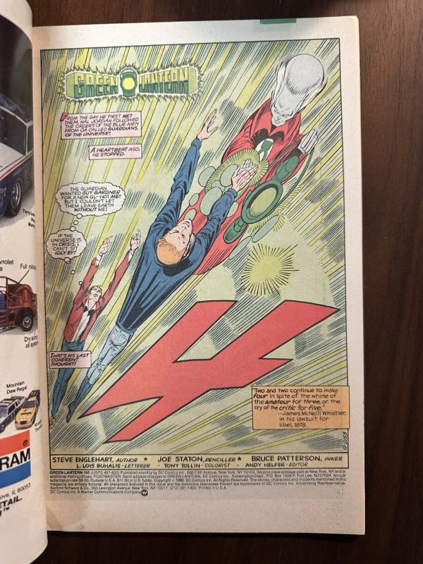 Green Lantern #195 VF- 1st Guy Gardner Green Lantern (DC 1985)