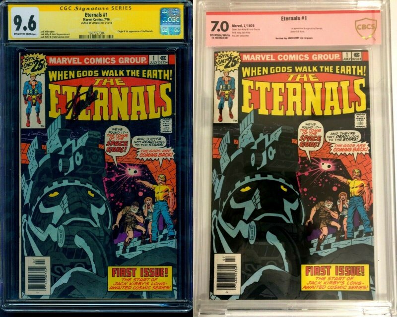 The Eternals #1 1976 CGC SS 9.6 Signed by Stan Lee! & CBCS 7.0 VS by Jack Kirby!