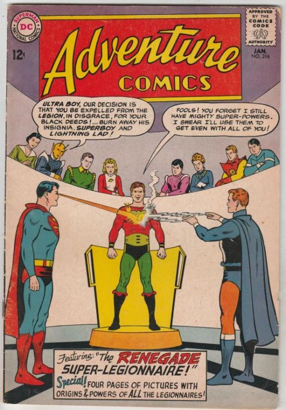 Adventure Comics #316 (Jan-64) VG+ Affordable-Grade Legion of Super-Heroes (S...