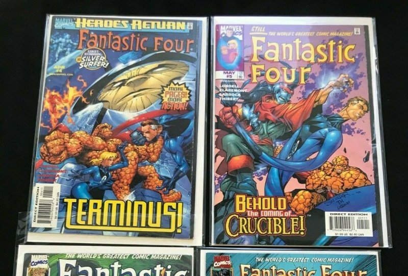 FANTASTIC FOUR #1, 4, 5, 5 4PC LOT (VF/NM) TERMINUS!! 1997