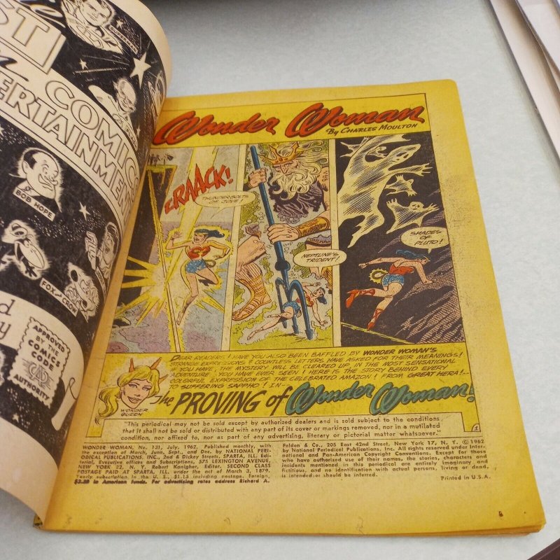 WONDER WOMAN #131 Andru & Esposito neptune bondage cover & art DC comics 1962