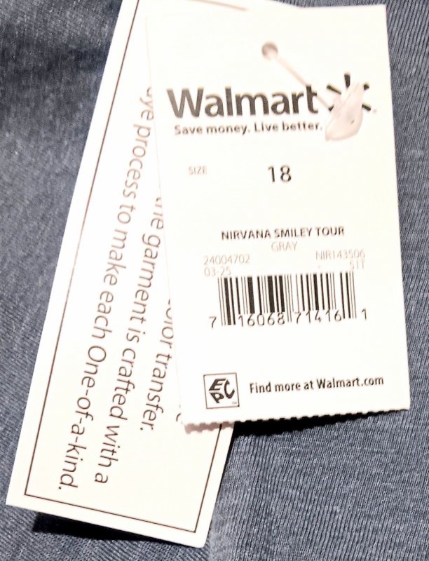 YELLOW SMILEY | NIRVANA TOUR BOYS 18 GRAPHIC COTTON TEE | NEW W/TAGS