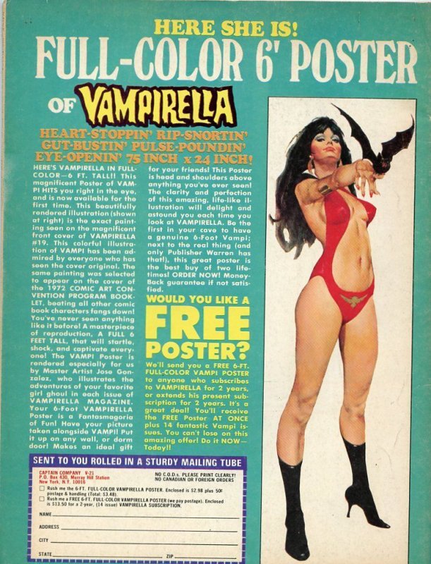 Warren Vampirella #21 (1972)Comic Book Mag VG+ 4.5
