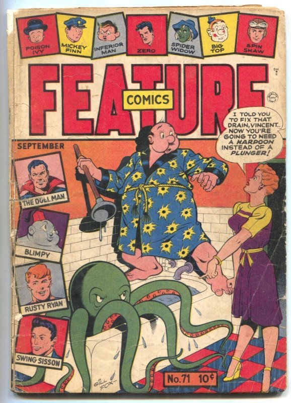 Feature Comics #71 1943- Octopus cover- Doll Man restored