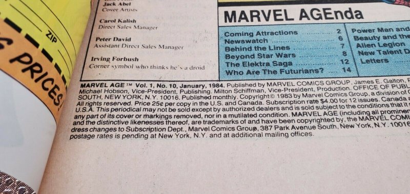 Marvel Age #10 1984 STAR WARS Skywalker, Solo, Chewy, R2D2 NM