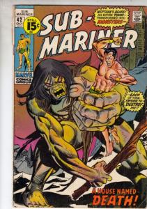 Sub-Mariner #42 (Oct-71) VG Affordable-Grade Sub-Mariner (Prince Namor)