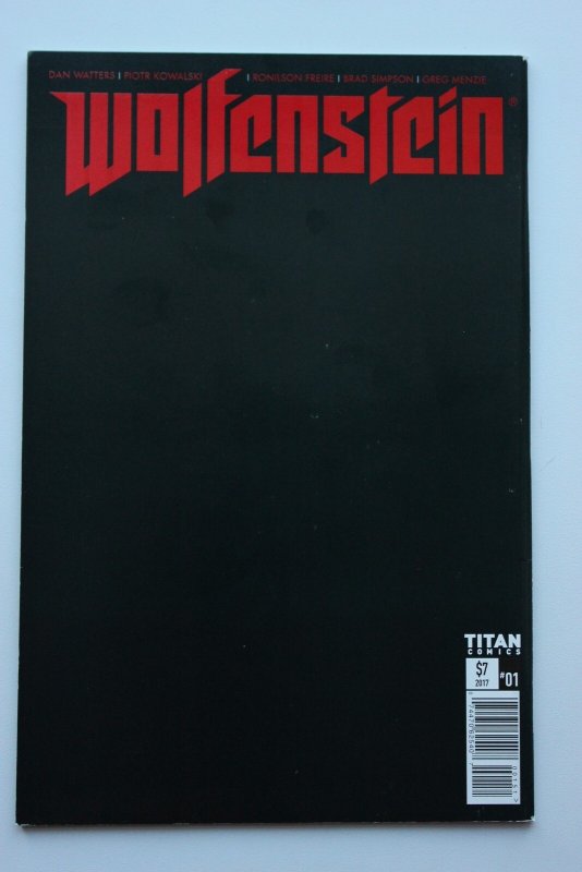 Wolfenstein #1 2017 Titan Comics Optioned Ultra Rare Convention Exclusive!  VFNM