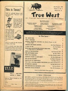 True West 7/1959-Indian buffalo hunt-Apache Indians-Western pulp thrills-VG