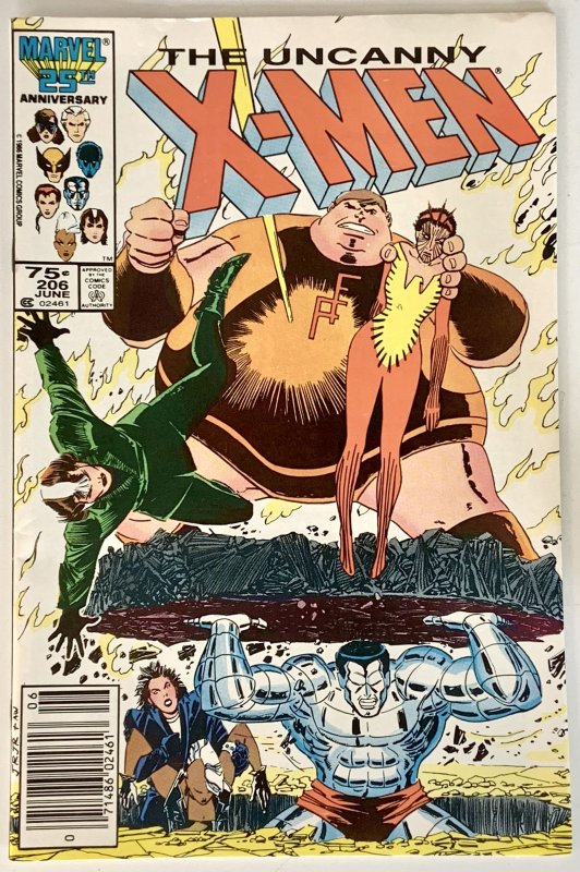 The Uncanny X-Men #206 (VF/NM, 1986) NEWSSTAND