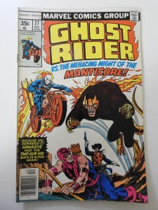 Ghost Rider #27 (1977) VG- Condition moisture stain