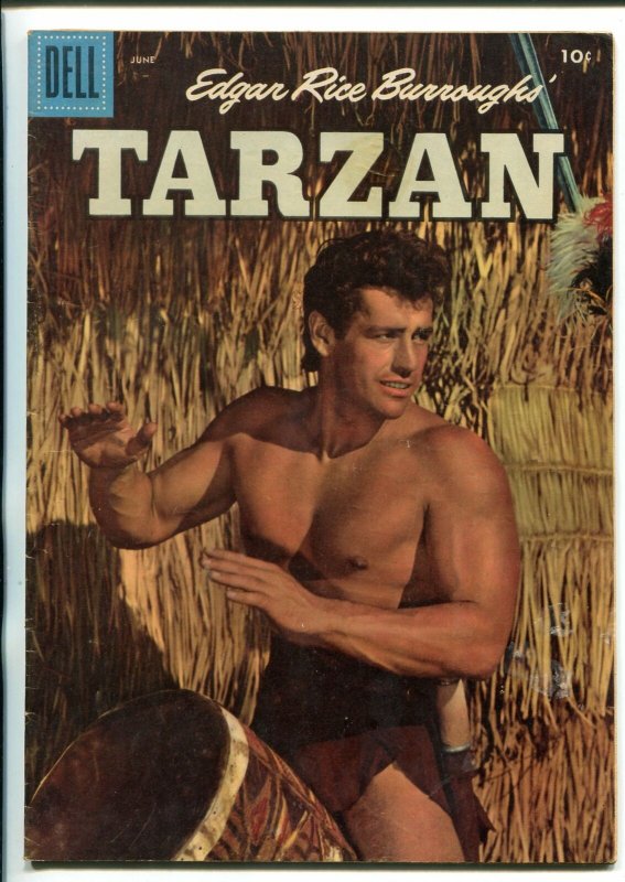 TARZAN #81-1956-DELL-GORDON SCOTT COVER- BURROUGHS- MARSH- MANNING-fn