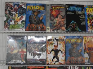 Huge Lot (43) TPB And Hardback Graphic Novels W/Batman, JLA, Spawn+ Avg VF!!