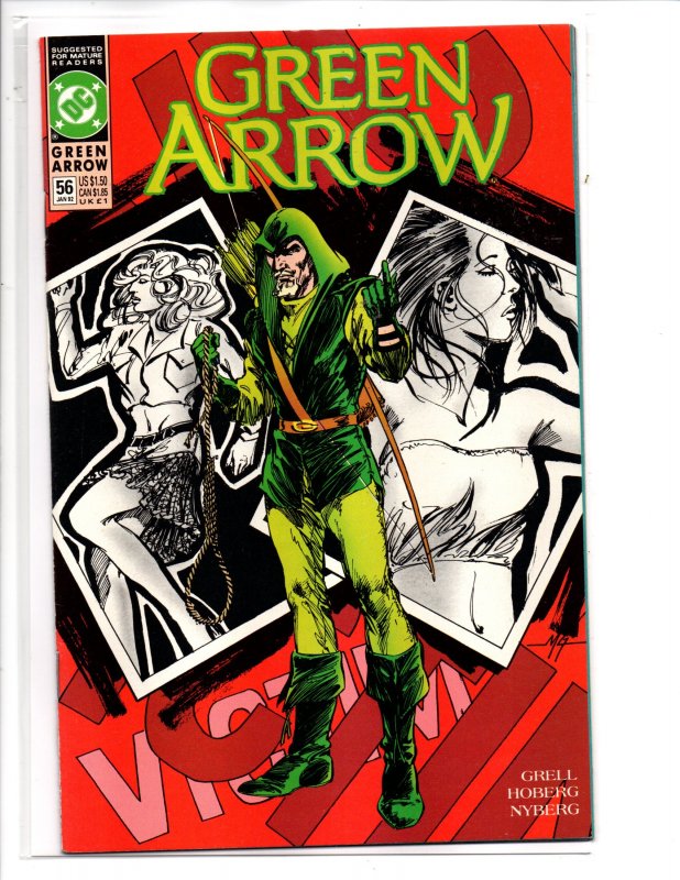 DC Comics Green Arrow #56 (1992) Mike Grell Cover & Story Rick Hoberg Art