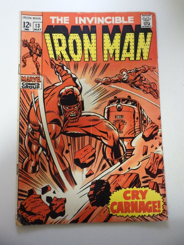 Iron Man #13 (1969) GD/VG Condition ink bc. 1/2 spine split